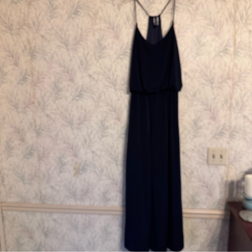 Iris Design maxi navy halter jumpsuit size medium.